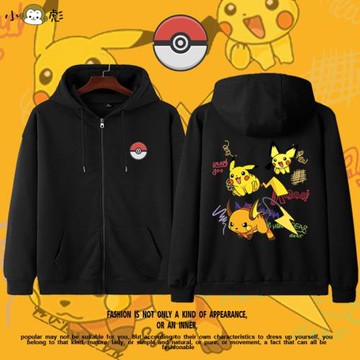 精靈寶可夢進化皮卡丘超夢卡比獸可達鴨開衫衛衣男女兒童學生外套