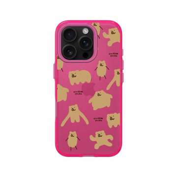 iPhone 16 Pro Clear 粉漾桃 - 咻咻熊 XiuXiubear - 歪七扭八的熊們