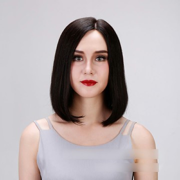 現貨+預購 女假髮真髮中長假髮透氣假髮片輕量免打理隱形增髮整頂假髮-35cm偏分4款74gg19【獨家進口】【米蘭精品】