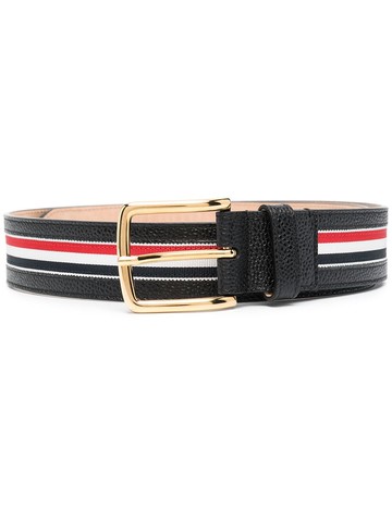 Thom Browne - RWB stripe belt - men - Calf Leather/Polyester - 100 - Black