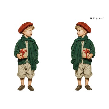 【11月新品2】08-108-0184 人物貼紙 聖誕復古風