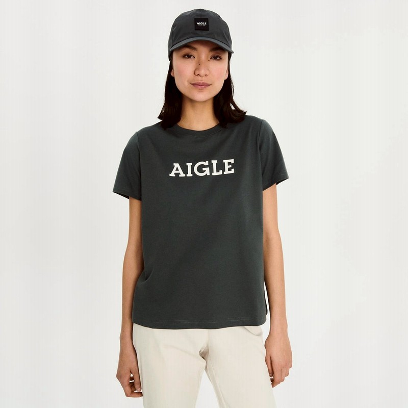 Aigle 吸水速乾 ロゴ半袖tシャツ レディース ダークグリーン 通販 Lineポイント最大get Lineショッピング