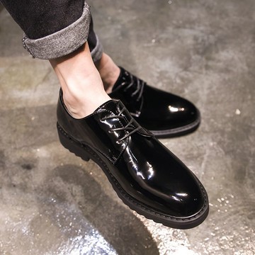 FINDSENSE H1 2018 夏季 皮鞋 男 正裝 百搭 休閑 亮皮鞋 青春 潮流 男鞋