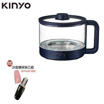 【熱銷主打+贈沙宣餐具組】KINYO FP-0877 1.2L多功能玻璃料理鍋 電火鍋 美食鍋 獨享鍋