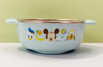 【震撼精品百貨】Micky Mouse_米奇/米妮 ~迪士尼兒童不銹鋼雙耳碗-藍米奇#04930