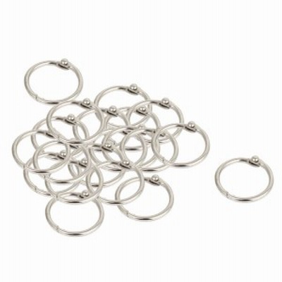 uxcell　海外出荷　カードリング　ルーズリーフリング　金属ヒンジ　ブックメモ　バインダー　シルバートーン　20mm内径　20個入り　