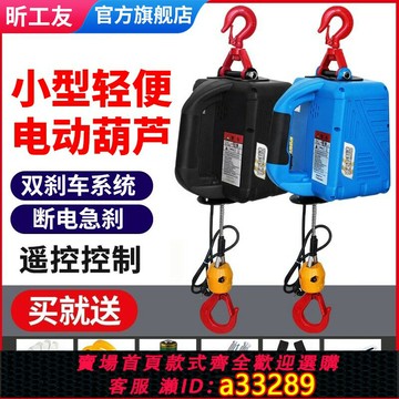 {可打統編 超低價}便攜電動葫蘆220v小型家用小吊機遙控微型電葫蘆升降空調吊裝神器