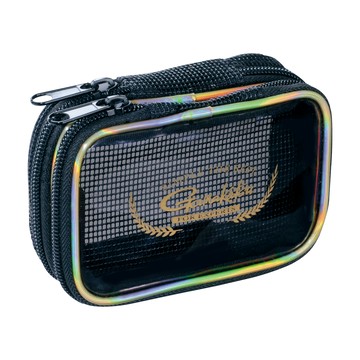 Gamakatsu 阿波魚鉤收納袋 GM-2080 P.V.C材質 D110xW160xH45mm  M  黑色 + 透明  1個