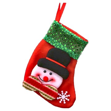 可愛聖誕襪 亮片立體款 14*12cm  雪人款 紅色  小號雪人款 紅色  5個  小號