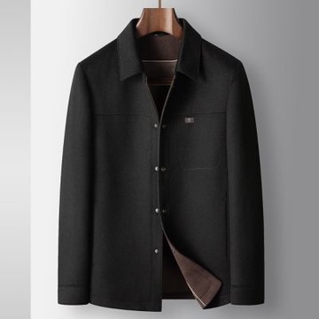 [巴黎精品] 現貨+預購 頂級羊毛外套毛呢大衣風衣西裝寬鬆上衣大碼休閒男裝-翻領青休閒2色a1me51