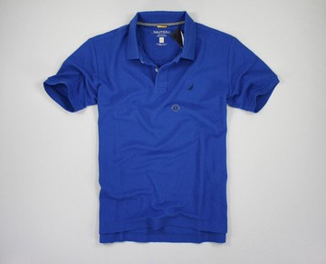 美國百分百【全新真品】Nautica 帆船牌 春夏 素色 網眼男衣 短袖 POLO衫 寶藍 XXL