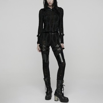 龐克平原巫師做舊日字扣緊身褲