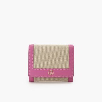 agnes b.Voyage 帆布 短夾 粉色