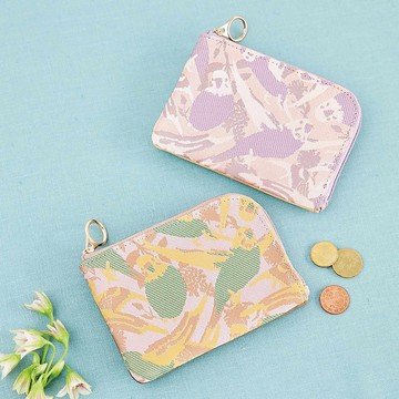 【小鳥部】京都西陣織虎皮鸚鵡L型零錢包