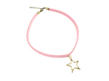 「粉色星星頸鍊」