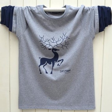 胖童裝男童加肥加大碼純棉假兩件長袖T恤兒童中大童男孩打底衫春