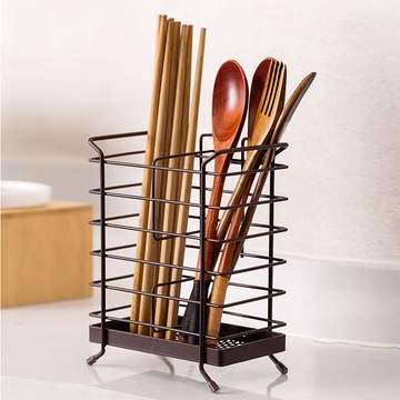 放筷子籠廚房瀝水置物架家用收納盒刀叉簍筒桶餐具鐵藝壁掛免打孔
