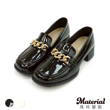 Material瑪特麗歐  T72704 【23-25】 女鞋 跟鞋 MIT時髦一字鍊樂福跟鞋