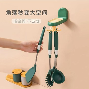 💕小紅書同款💕免打孔廚房可旋轉粘貼置物架掛鉤多功能廚具用品抹布架捲紙收納架✨好物甄選