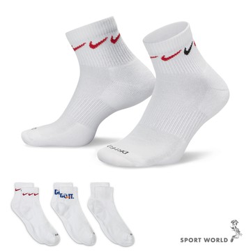 Nike 襪子 短襪 踝襪 3入組 白【運動世界】DH3827-902