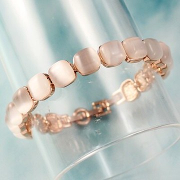 玫瑰金手鍊 純銀貓眼石手環 -歐美時尚簡約大方生日情人節禮物女飾品73ku75【獨家進口】【米蘭精品】