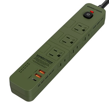 ADAMOUTDOOR 家用款四開六插30WPD延長線ADPW-S4362U1C 1.8m 綠色 多孔插座 USB充電  1條