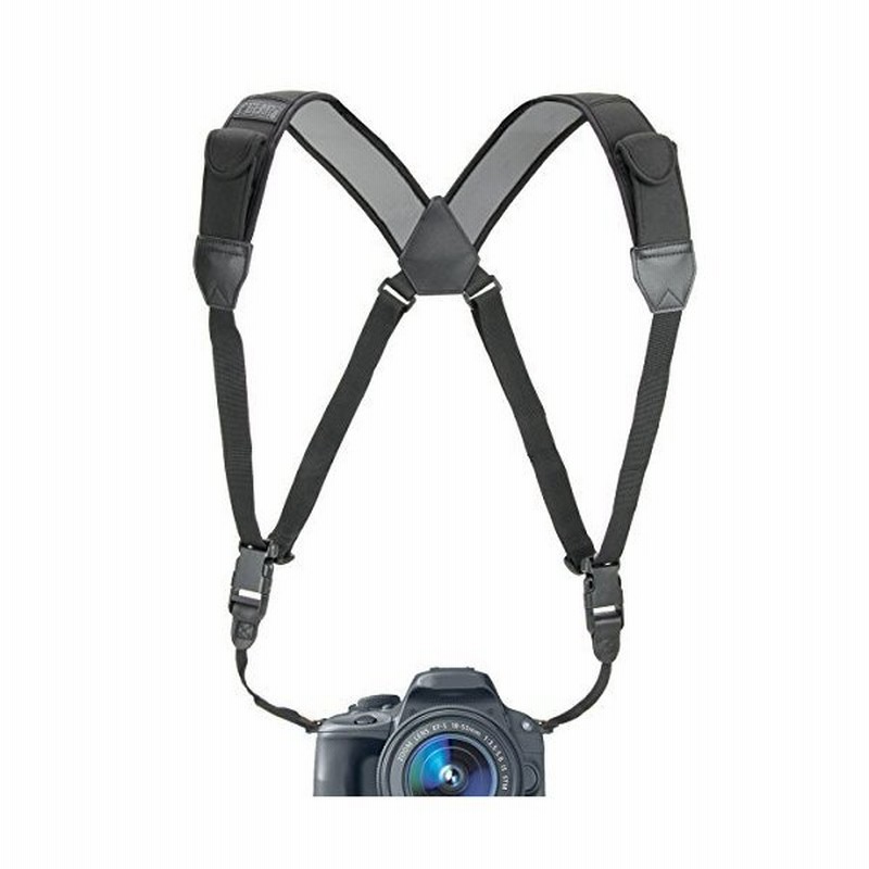Usa Gear デジタル一眼レフカメラストラップ チェストハーネス クイックリリースバックル付き ブラックネオプレンパターン アクセサリーポケット 通販 Lineポイント最大0 5 Get Lineショッピング