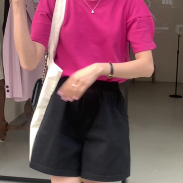 休閑短褲女外穿年夏季韓系百搭松緊高腰顯瘦寬松闊腿運動熱褲