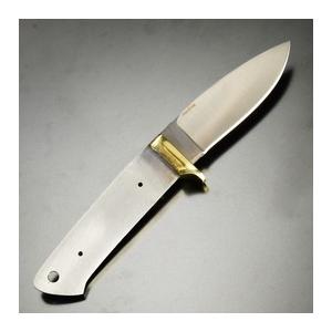 Knifemaking ナイフブレード 真鍮製ガード付き ステンレス製 ドロップポイント BL129