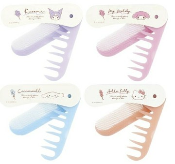 大賀屋 日本製 2wAY 三麗鷗 隨身折疊造型梳 梳子 抗靜電梳子 造型梳 瀏海梳 蓬鬆髮梳 J00052444