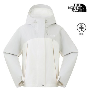 The North Face北面女款白色DRYVENT防水連帽衝鋒衣｜8J6XTBH