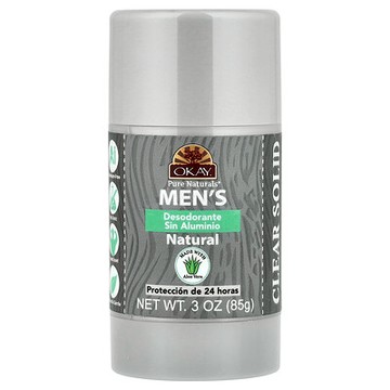 Okay Pure Naturals, 男士，無鋁淨味劑，清新，3 盎司（85 克）