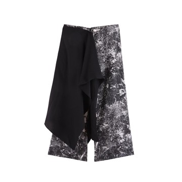 提花拼接不對稱長褲