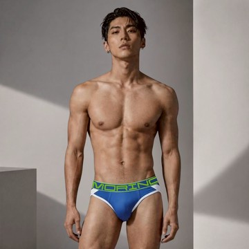 MORINO 型男運動三角褲 舒適透氣貼身 男內褲/藍色 (MO2316)