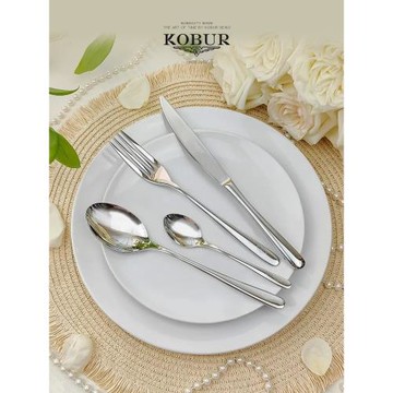 科鉑 Derin刀叉套裝 西餐餐具 牛排刀叉勺304不銹鋼甜品叉子 高檔