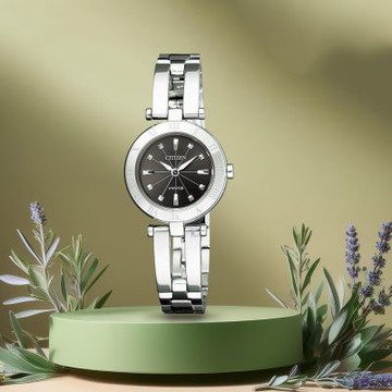 CITIZEN 星辰錶 wicca系列 光動能 手鐲式造型腕錶 女錶 手錶-15-1571-01黑24mm