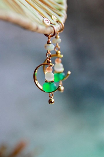 無痛耳夾/玻璃珠耳環