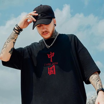 國潮oversize短袖t恤男潮加肥加大碼情侶bf寬松純棉胖子半袖潮流