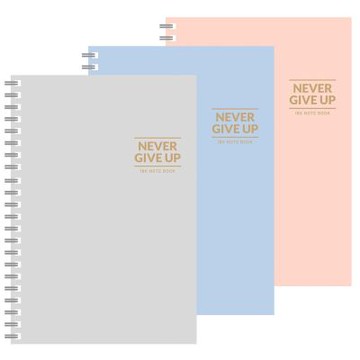 美加美 18K 空白膠圈筆記-灰藍粉 5本/包 AD7116