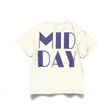 日本 BRANSHES - 100%棉 個性標語短袖上衣-MID DAY-白