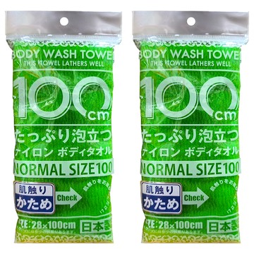 YOKOZUNA CREATiON 起泡洗澡巾 日本沐浴巾 尼龍材質 28x100cm  深綠色  2包  1張