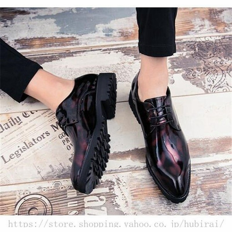 レースアップ インヒール5cm 春夏秋 紳士靴 エナメル カジュアル ローファー メンズ ビジネスシューズ 革靴 ロングノーズ 通勤 高質 通販 Lineポイント最大get Lineショッピング