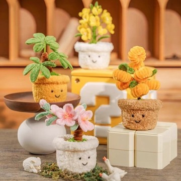 限時特賣中🎈可愛扭扭棒小盆栽手工自製diy材料包桌麵擺件送老師實用節日禮物 0WDU