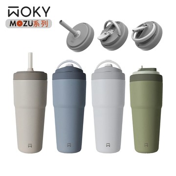 【WOKY 沃廚】(1蓋1環)渾圓杯3.0保溫瓶800ml-MOZU系列_送玻璃杯