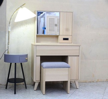 【歐風別館】克洛伊梧桐色化妝台【基隆至台中免運費】