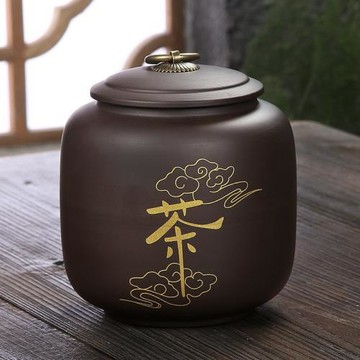 紫砂茶葉罐花茶白茶散茶罐普洱罐防潮密封儲存罐復古家用茶具配件