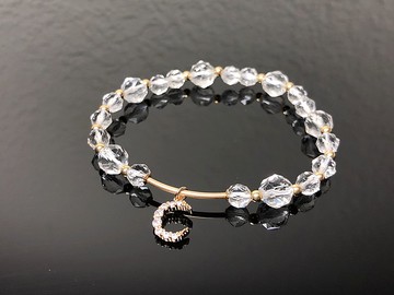 天然高等級 全美白水晶 多角切面珠 水晶手鍊 手鏈 手串 開運