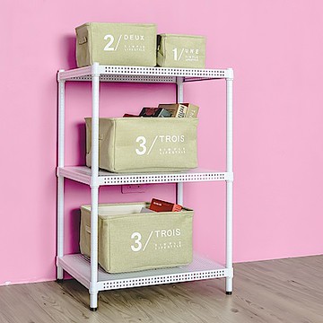 dayneeds 沖孔 60x45x75cm 三層收納架(烤漆白) 層架/置物架/儲藏架