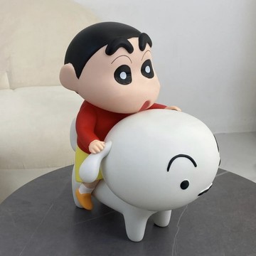 臺灣現/🎀擺件 桌面可愛擺件 迷你擺件騎小白蠟筆小新手辦周邊潮玩卡通公仔可愛玩偶創意桌邊擺件禮物女