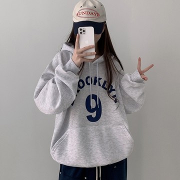 Vuja de 純棉連帽衛衣 帽t 薄衛衣 長袖上衣 oversize 帽t 潮流衣服 ins風 刷毛 圖案印花 秋冬